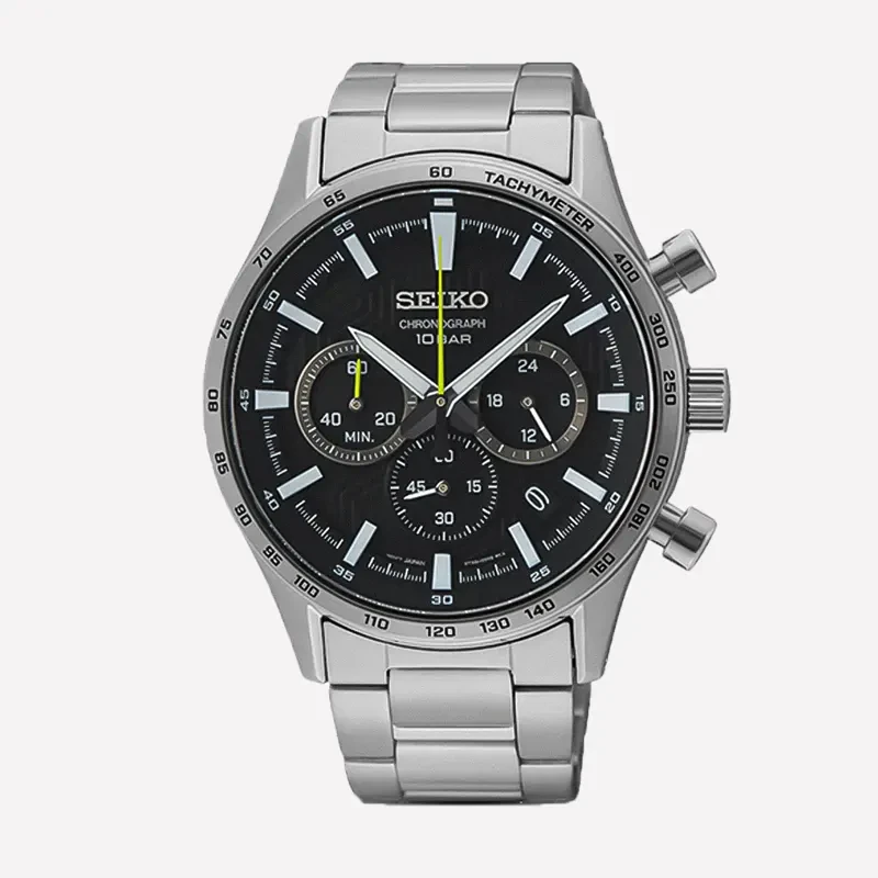 Seiko Chronograph Black Dial Sporty Men’s Watch- SSB413P1